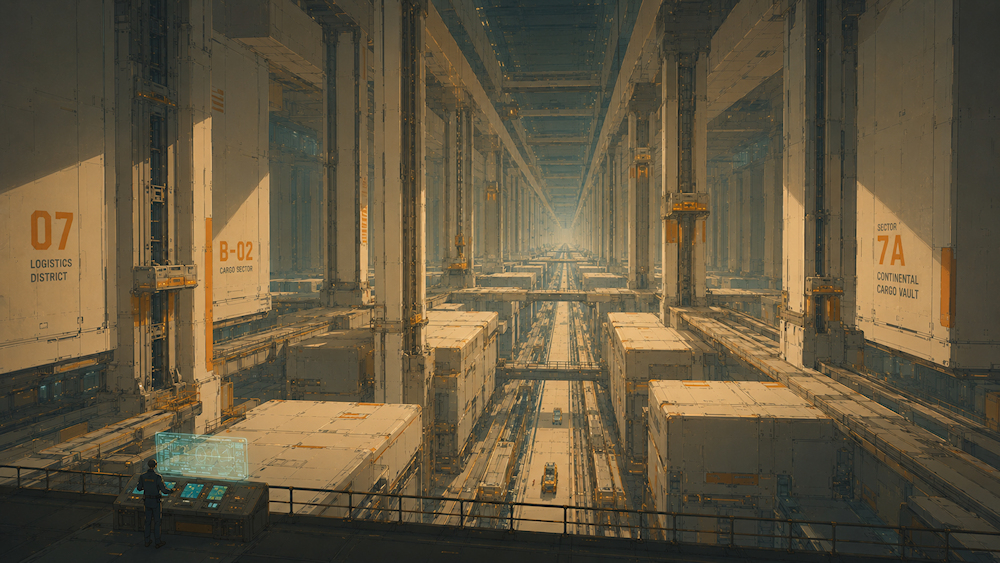 Sector de carga B-02 — vista general del Continental Cargo Vault